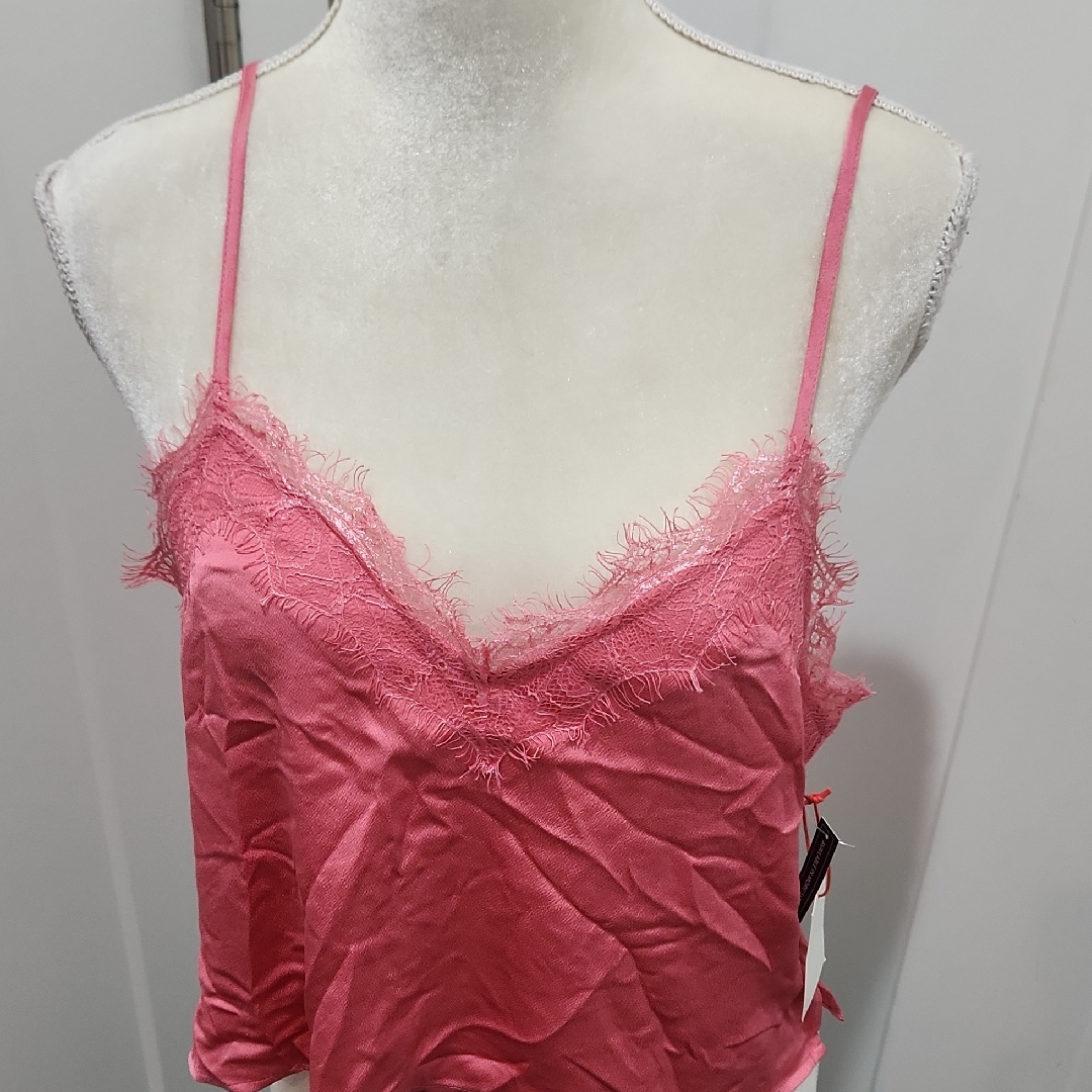Nwt Pink Lace Trim Cami Top Open Edit Small